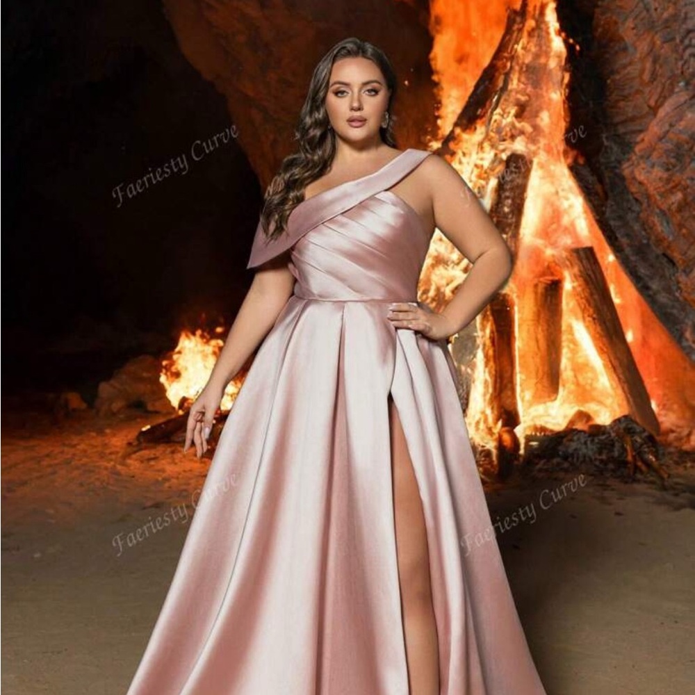 SHEIN Copper Satin Prom Dress